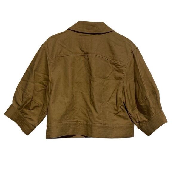 NWT Banana Republic Expedition Elbow Sleeve Linen Blend Cropped Blazer Tan Small - Picture 6 of 6